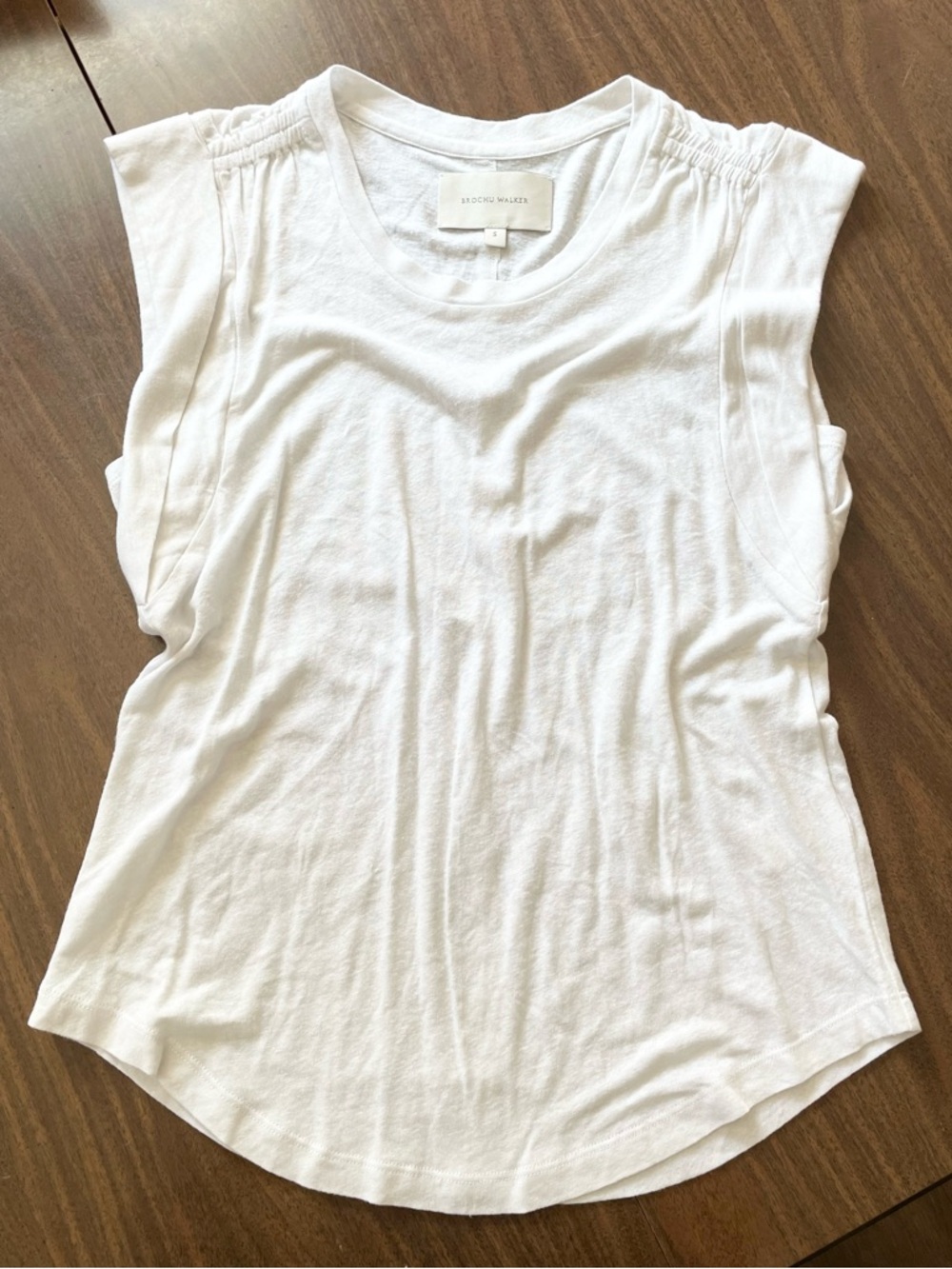 BROCHU WALKER Linen Blend Casual White T-Shirt Women's Size Small